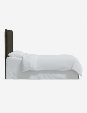 Side of the Clementine Charcoal Stripe Headboard