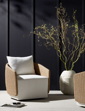 Tennille Outdoor Swivel Chair : White