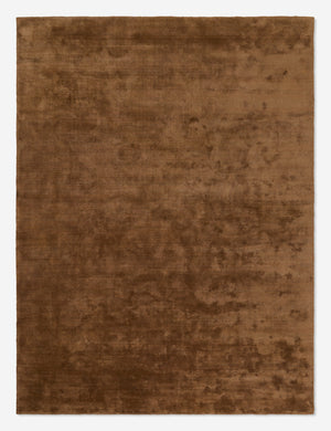 Chiltern hand-loomed viscose copper brown rug by Jake Arnold