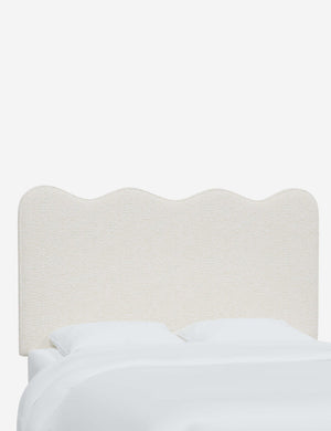 Angled view of the Clementine Cream Sherpa Headboard
