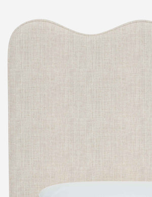 Close up of the fabric on the Clementine Talc Linen Headboard