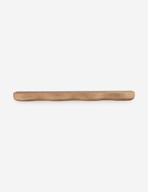 Cario sculptural wavy edge oak wall shelf.