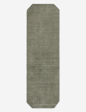 Damara solid viscose runner rug in sage.