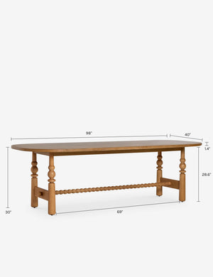 Blume Oval Dining Table : Natural / 98