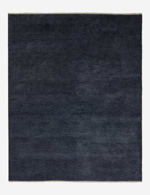 Heritage indigo 100% wool hand-knotted rug with fringe detailing