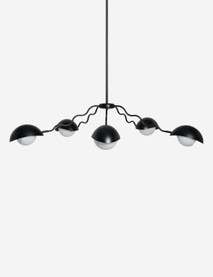 Top view of the Kukka large modern wavy arm chandelier in bronze
