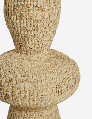 Close up of the Lilia woven decorative floor vase.