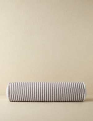 Littu Indoor / Outdoor Striped Bolster Pillow by Sarah Sherman Samuel in Brown