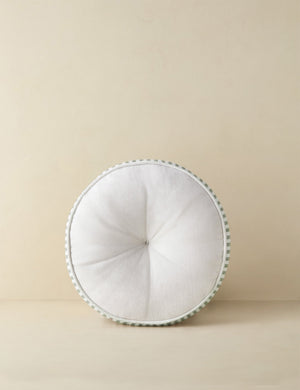 Littu Indoor / Outdoor Striped Disc Pillow by Sarah Sherman Samuel in Moss