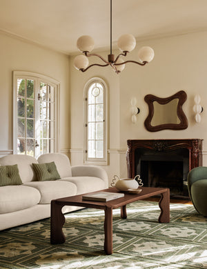 Living room featuring the Carlisle Geometric Motif Hand-Knotted Wool Rug by Aimee Song
