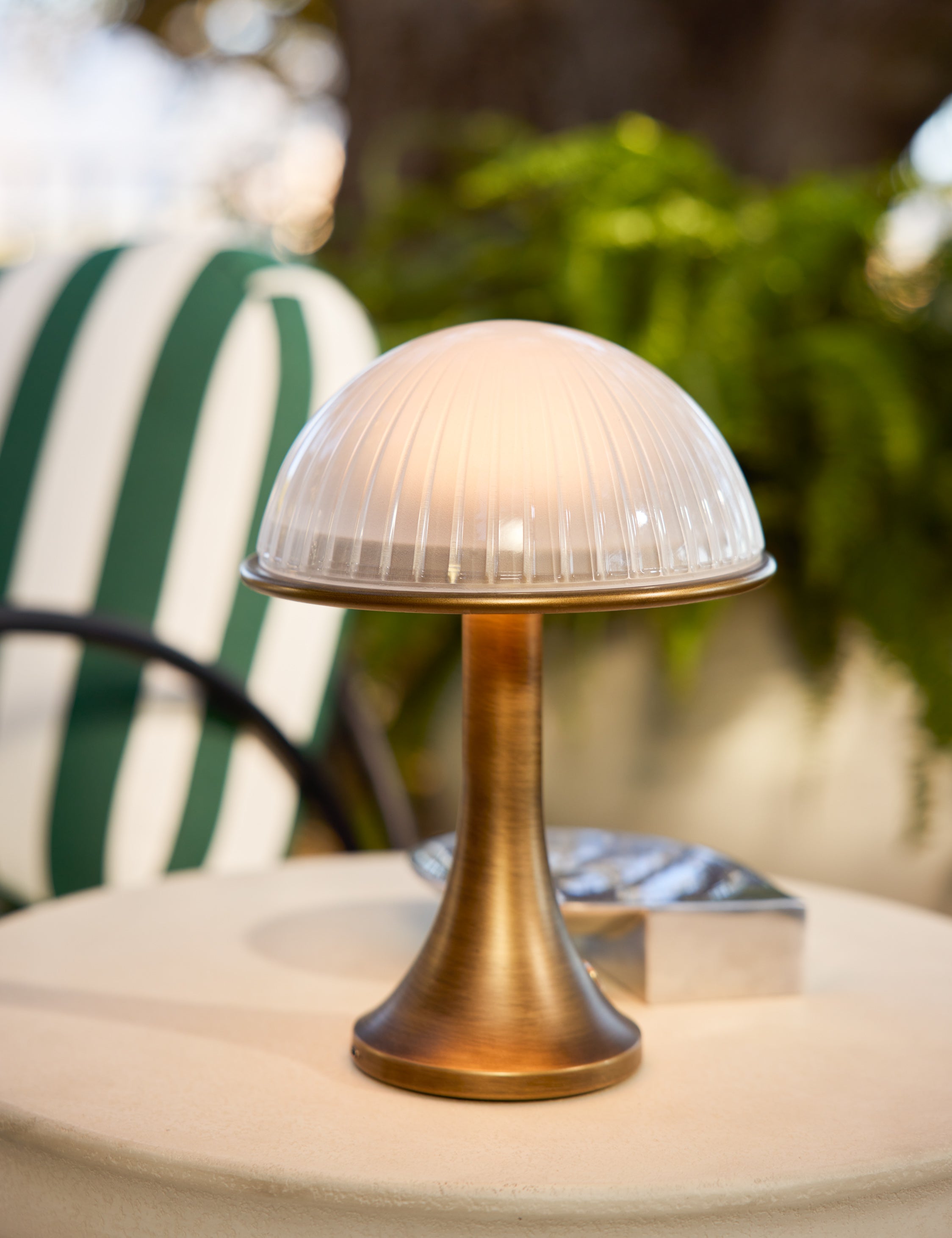 Open Box: Chamblin Outdoor Cordless Table Lamp, Brass