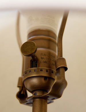Close up of the Alta fluted ceramic base table lamp by Heidi Caillier
