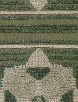 Close up view of the Carlisle Geometric Motif Hand-Knotted Wool Rug by Aimee Song