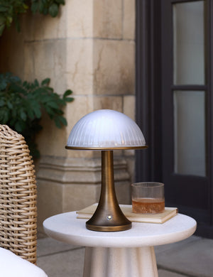Open Box: Chamblin Outdoor Cordless Table Lamp, Brass