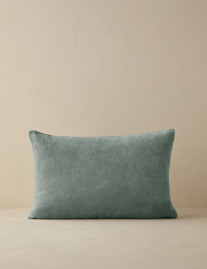 Charlotte Shale Blue Lumbar Velvet Pillow