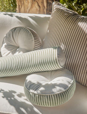 Close up of various Littu Pillows by Sarah Sherman Samuel in different colors and sizes.