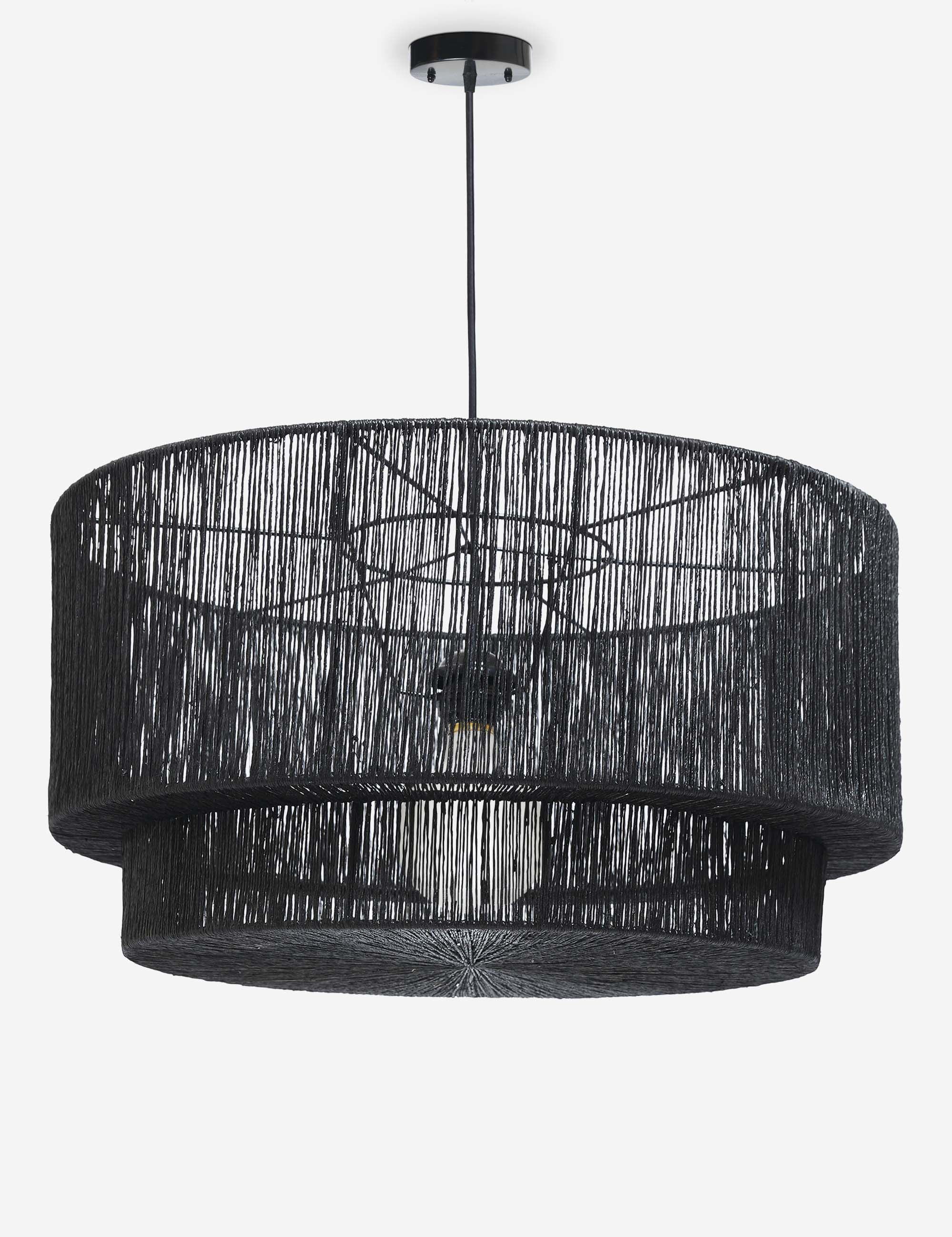 #color::black | Sayan black jute-wrapped pendant light