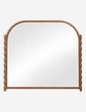 Topia arched carved wood mantel mirror by Ginny Macdonald in natural.