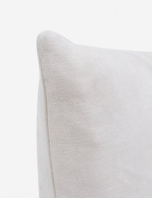 Corner of Charlotte Oyster White Square Velvet Pillow