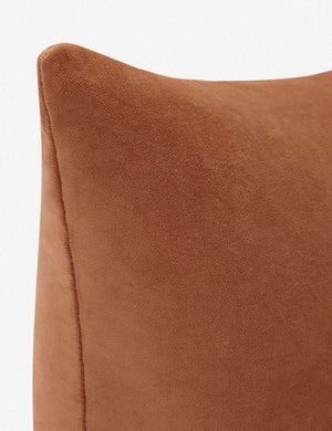 Corner of Charlotte Burnt Orange Square Velvet Pillow