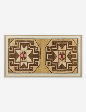 Leyah limited-edition brown and pink toned vintage rug textile wall art