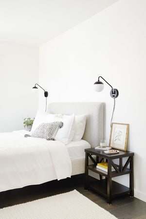 Zenna Swing Arm Sconce, Matte Black