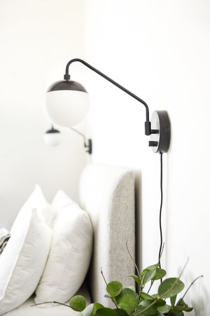 Zenna Swing Arm Sconce, Matte Black
