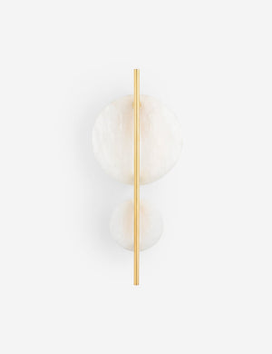 Eleir sconce with alabaster discs and antique brass finish