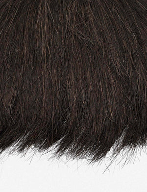 Close-up of the lower half of the Paige black plush pendant light with palm tree fibers