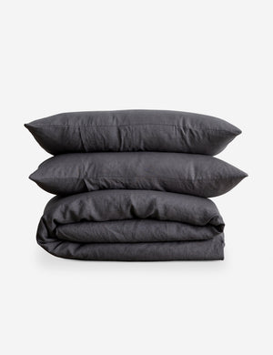 European Flax Linen slate gray Duvet Set by Cultiver