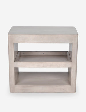 Arabel light wood open nightstand with two pull-out drawers