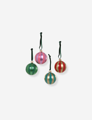 Striped Ball Ornaments (Set of 4) by Cody Foster and Co