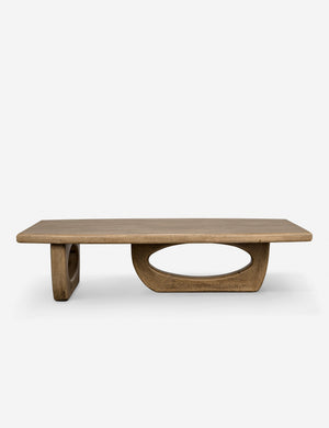 Doris walnut coffee table with cutout oval legs