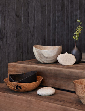 Oiled Ash Shallow Bowl with Hole by Namu Home Goods