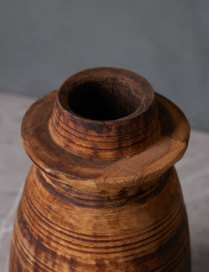 Vintage Teak Vase, Small by Olive Ateliers