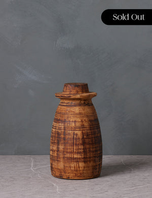 Vintage Teak Vase, Small by Olive Ateliers