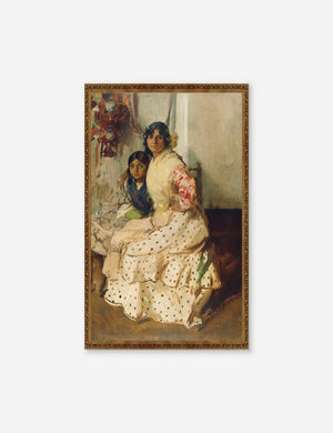 Pepilla the Gypsy and Her Daughter Wall Art by Joaquín Sorolla y Bastida Gold, Original Work held by the J. Paul Getty Museum