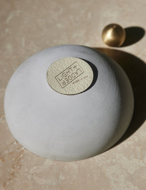 Vorta Concrete Candle Holder and Brass Incense Holder Set by Light + Ladder