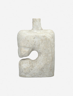 Sina gray washed handcrafted paper mache vase