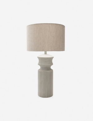Bhavanah Table Lamp with a gray spindle designed base