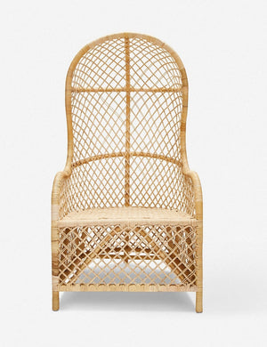 Charley rattan accent chair with sloping back