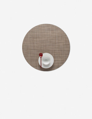 Mini Basketweave Round Placemat, Linen (Set of 4) by Chilewich