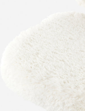 Close-up of the white plush fabric on the Amanda white plush upholstered accent chair