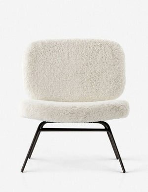 Amanda white plush upholstered accent chair