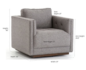 Constance Swivel Chair, Greystone