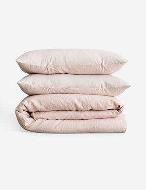 European Flax Linen blush pink Duvet Set by Cultiver