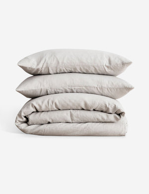 European Flax Linen smoke gray Duvet Set by Cultiver