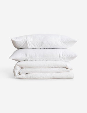 European Flax Linen white Duvet Set by Cultiver