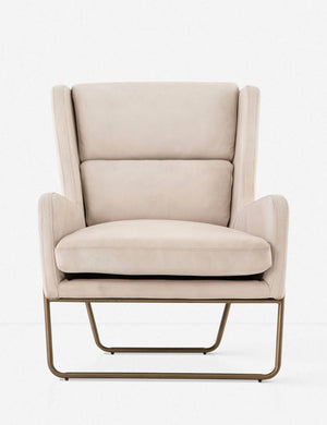 Dove ivory leather accent chair