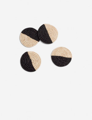 Kazi Half Moon Raffia Coasters (Set of 4)